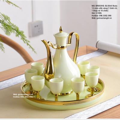 Bộ bình rót rượu kèm khay sứ 12 món